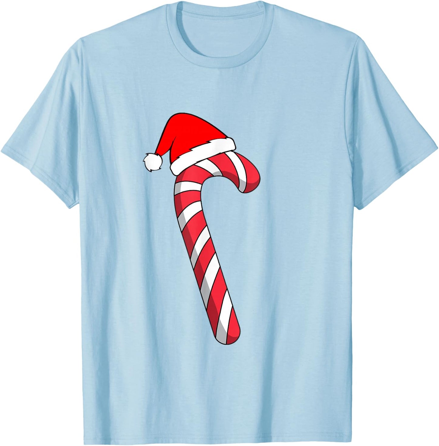 Christmas Candy Cane Santa Xmas T-Shirt - T-Shirt | Light Blue