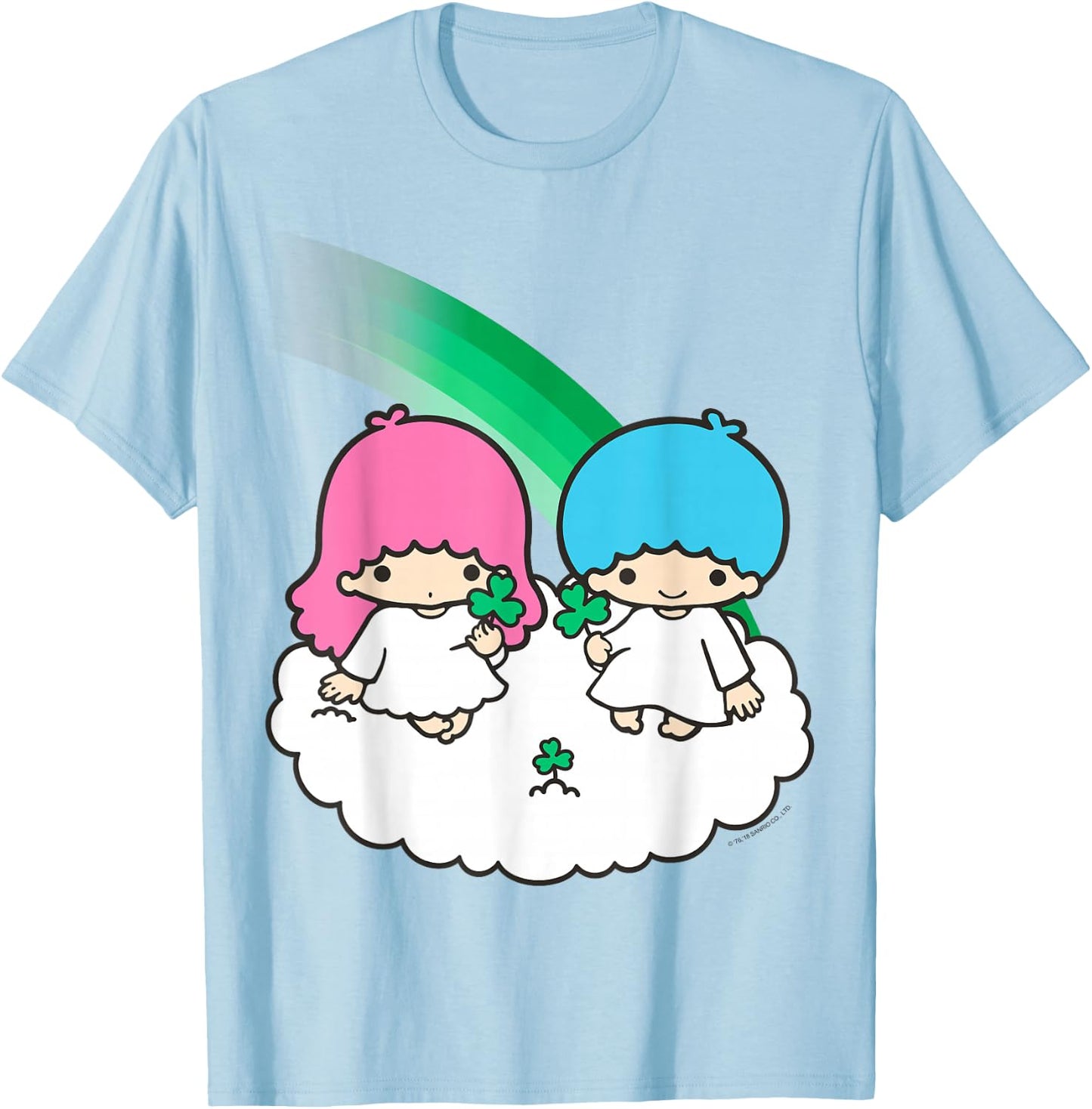 Little Twin Stars St. Patrick's Day Shirt T-Shirt - T-Shirt | Light Blue