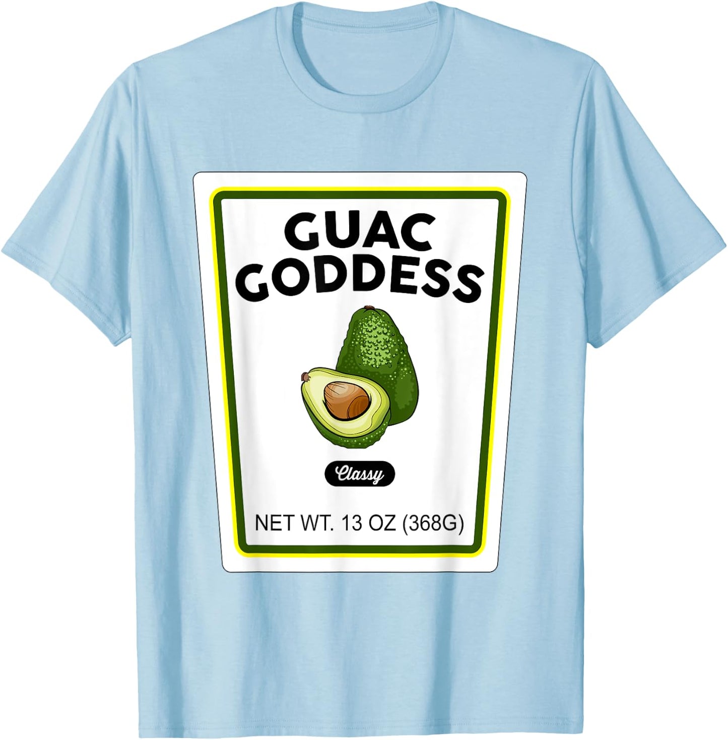 Halloween Matching Costume Guacamole Goddess Bottle Label T-Shirt - T-Shirt | Light Blue