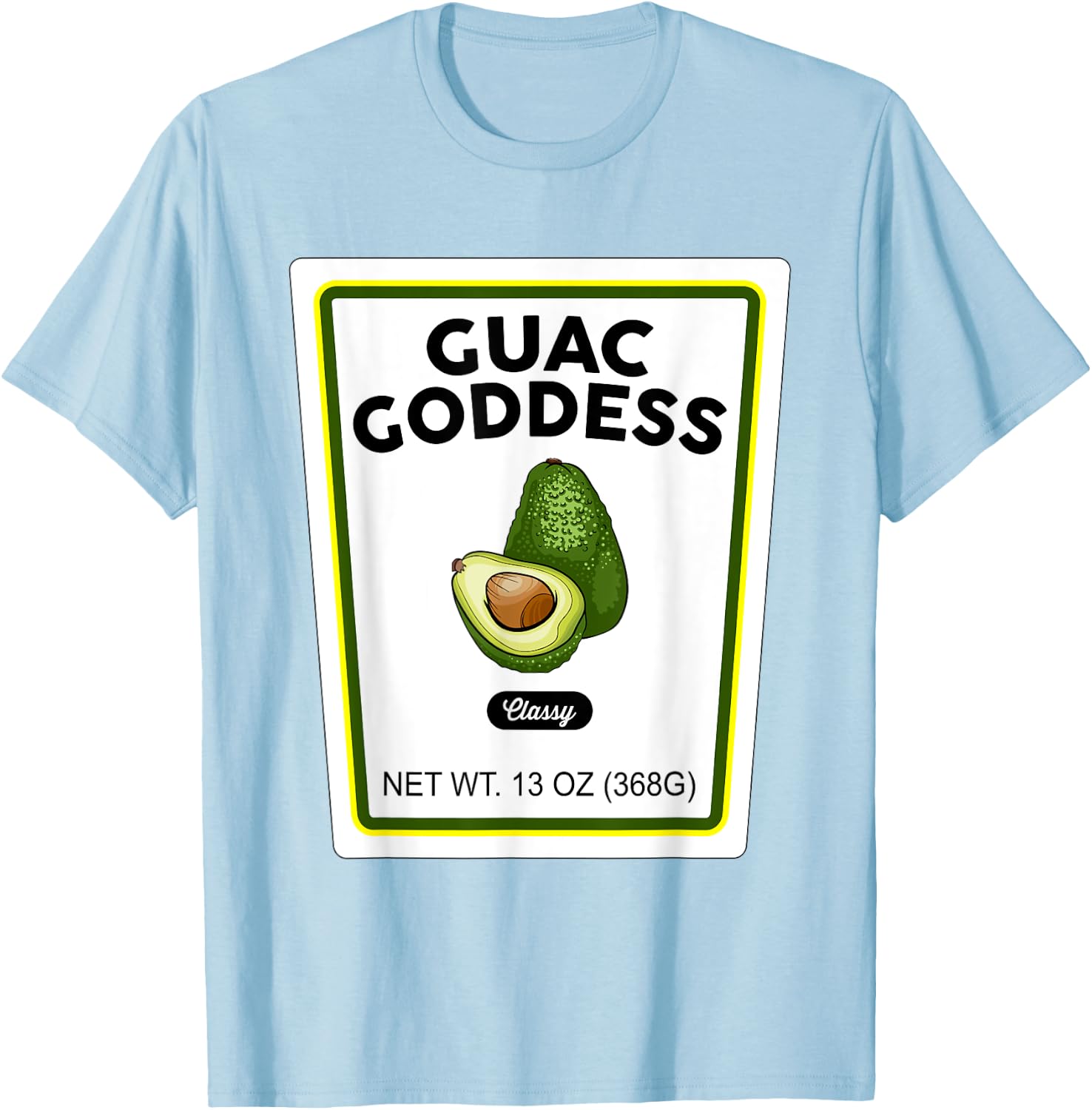 Halloween Matching Costume Guacamole Goddess Bottle Label T-Shirt - T-Shirt | Light Blue