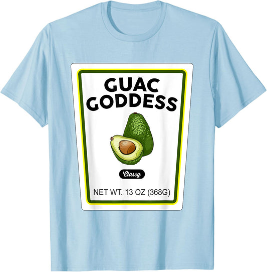 Halloween Matching Costume Guacamole Goddess Bottle Label T-Shirt - T-Shirt | Light Blue