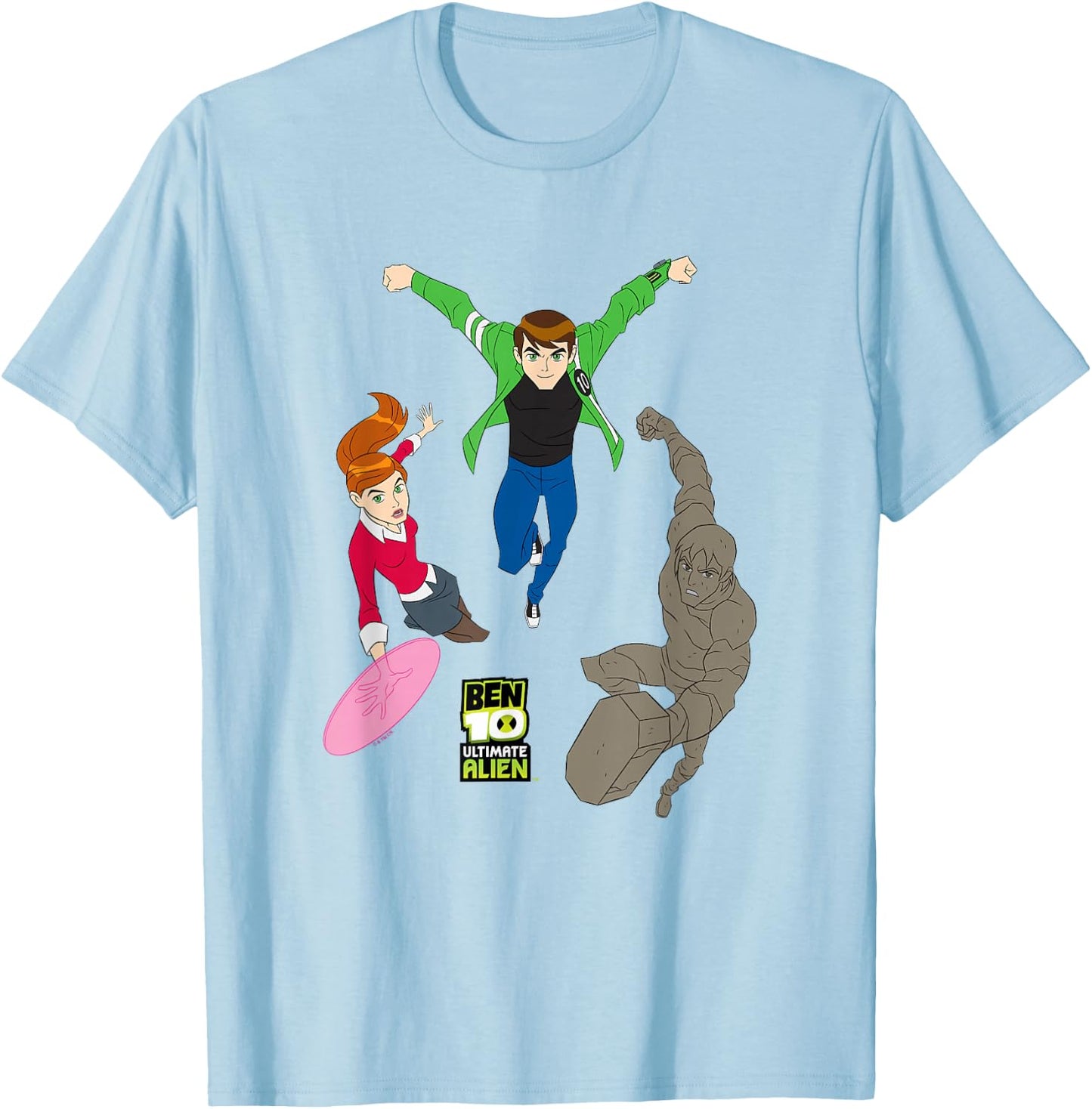 Ben 10 Ultimate Alien: Cosmic Destruction Main Heroes Trio T-Shirt - T-Shirt | Light Blue