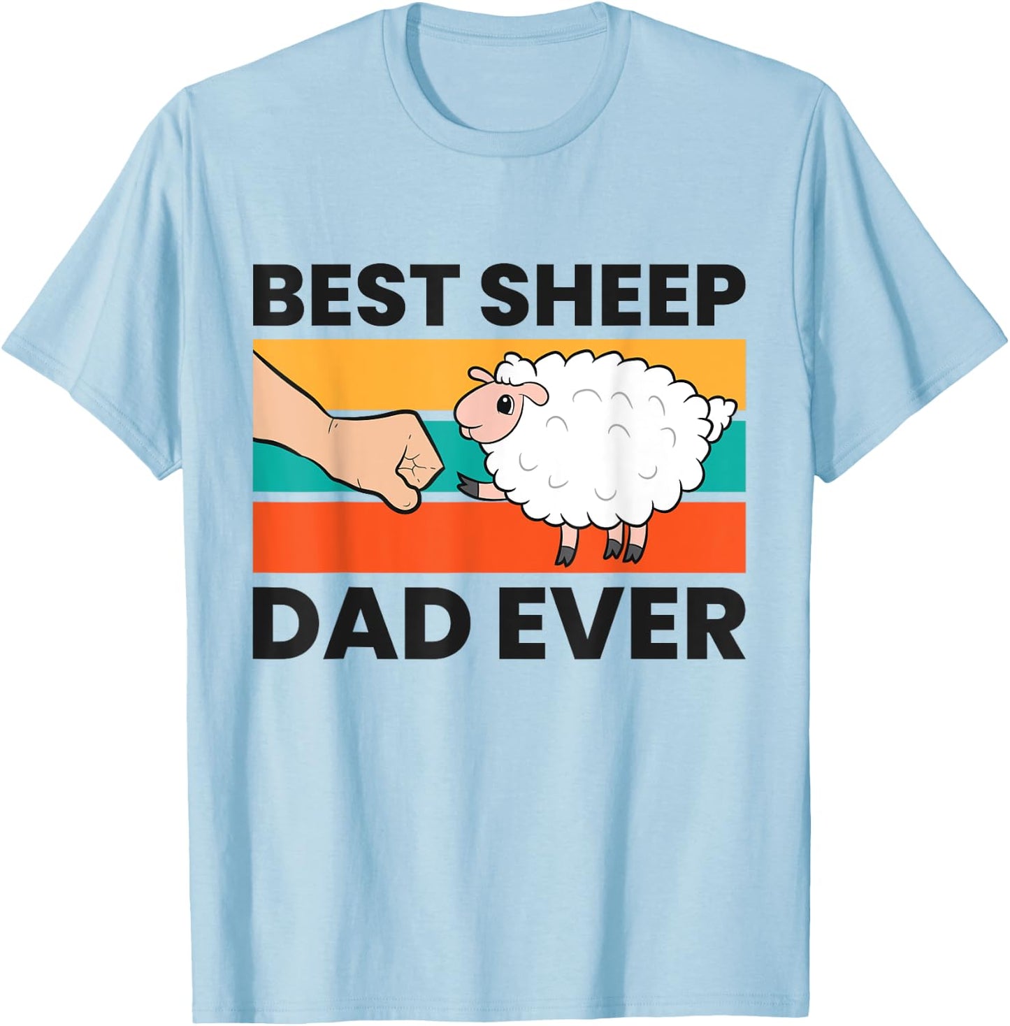 Best Sheep Dad Ever Cute Sheep T-Shirt - T-Shirt | Light Blue