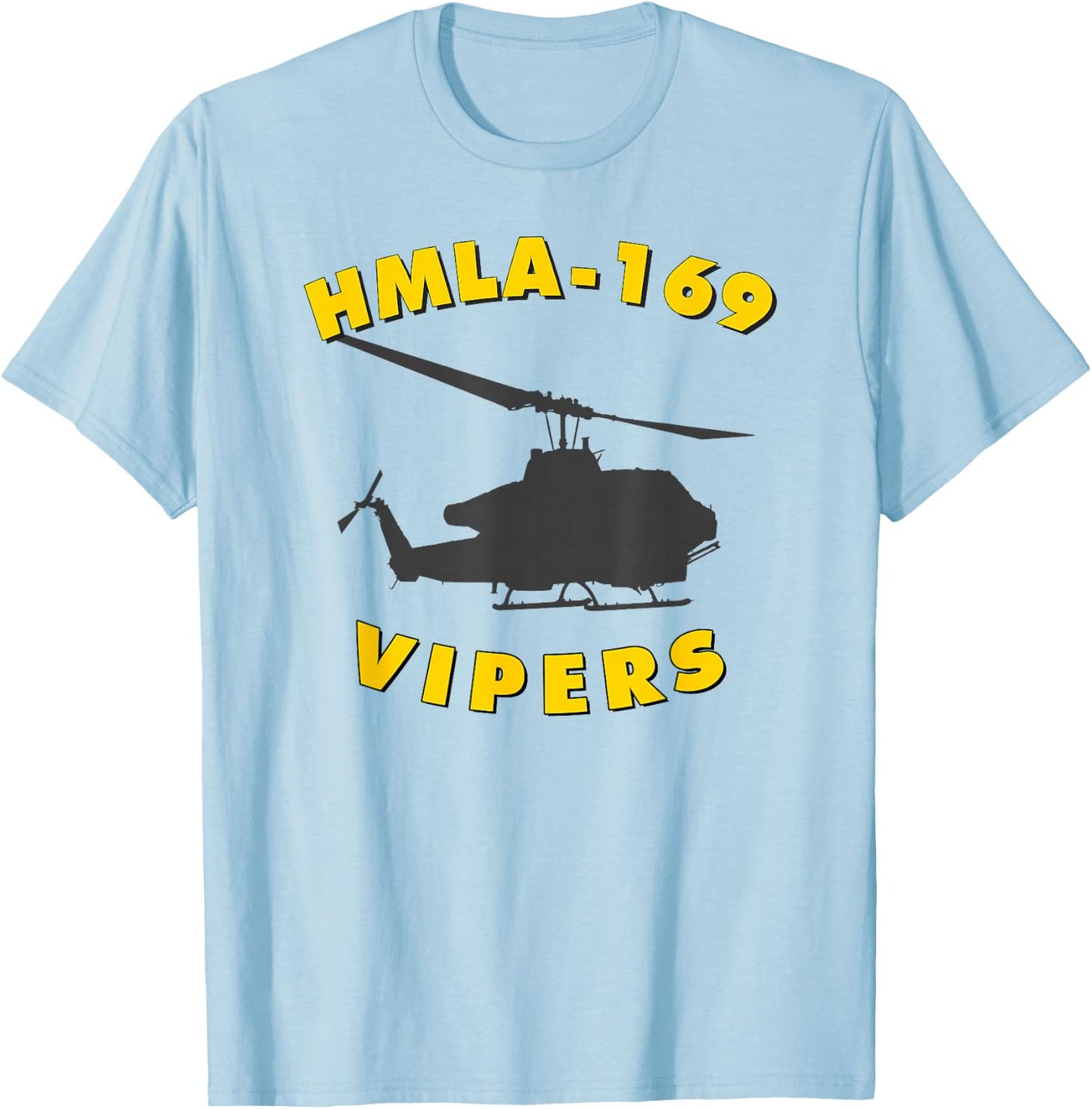 HMLA-169 Vipers Helicopter Attack Squadron AH-1W T-Shirt - T-Shirt | Light Blue