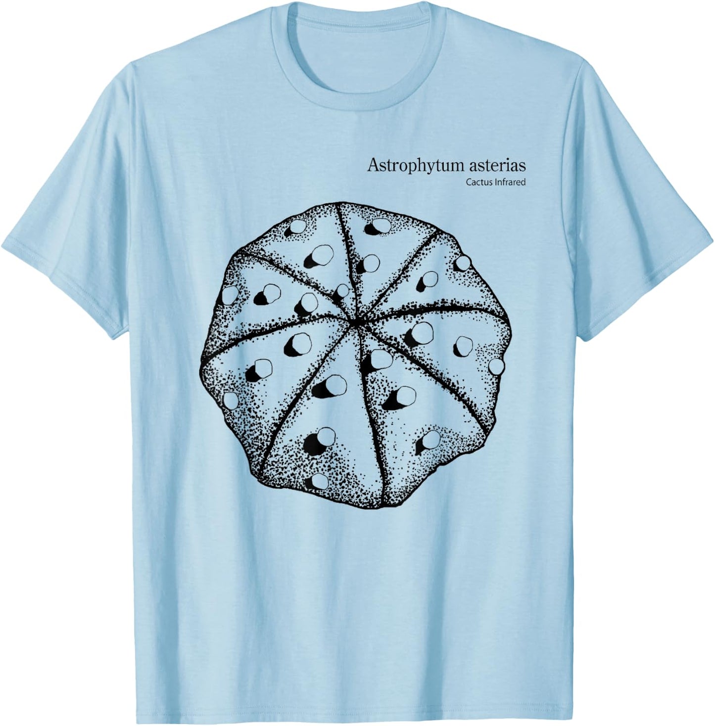 Astrophytum asterias Cactus Infrared nature lover graphic T-Shirt - T-Shirt | Light Blue
