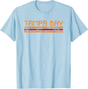 Tampa Bay Florida Retro Vintage Weathered Throwback T-Shirt - T-Shirt | Light Blue