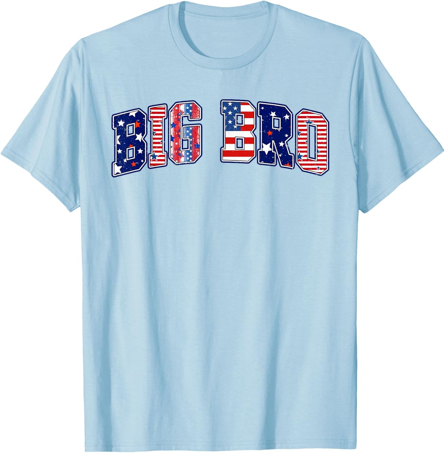 Patriotic Big Bro 4th of July American Flag Independence Day T-Shirt - T-Shirt | Light Blue
