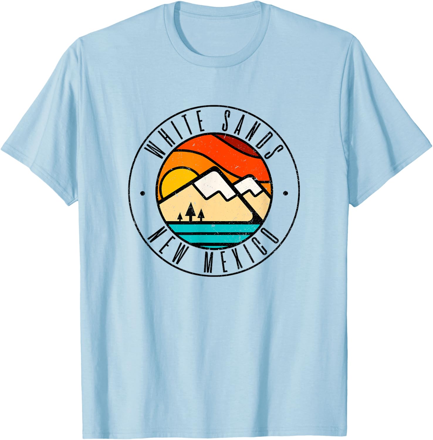 Minimalist Outdoors White Sands New Mexico NM T-Shirt - T-Shirt | Light Blue