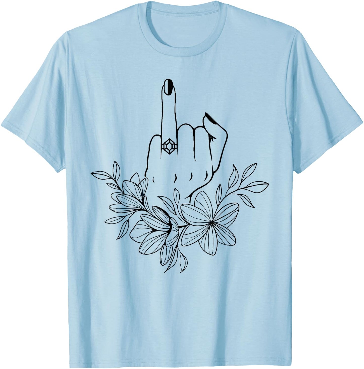 Bride Ring Finger Funny Wedding Bachelorette Party Newlywed T-Shirt - T-Shirt | Light Blue