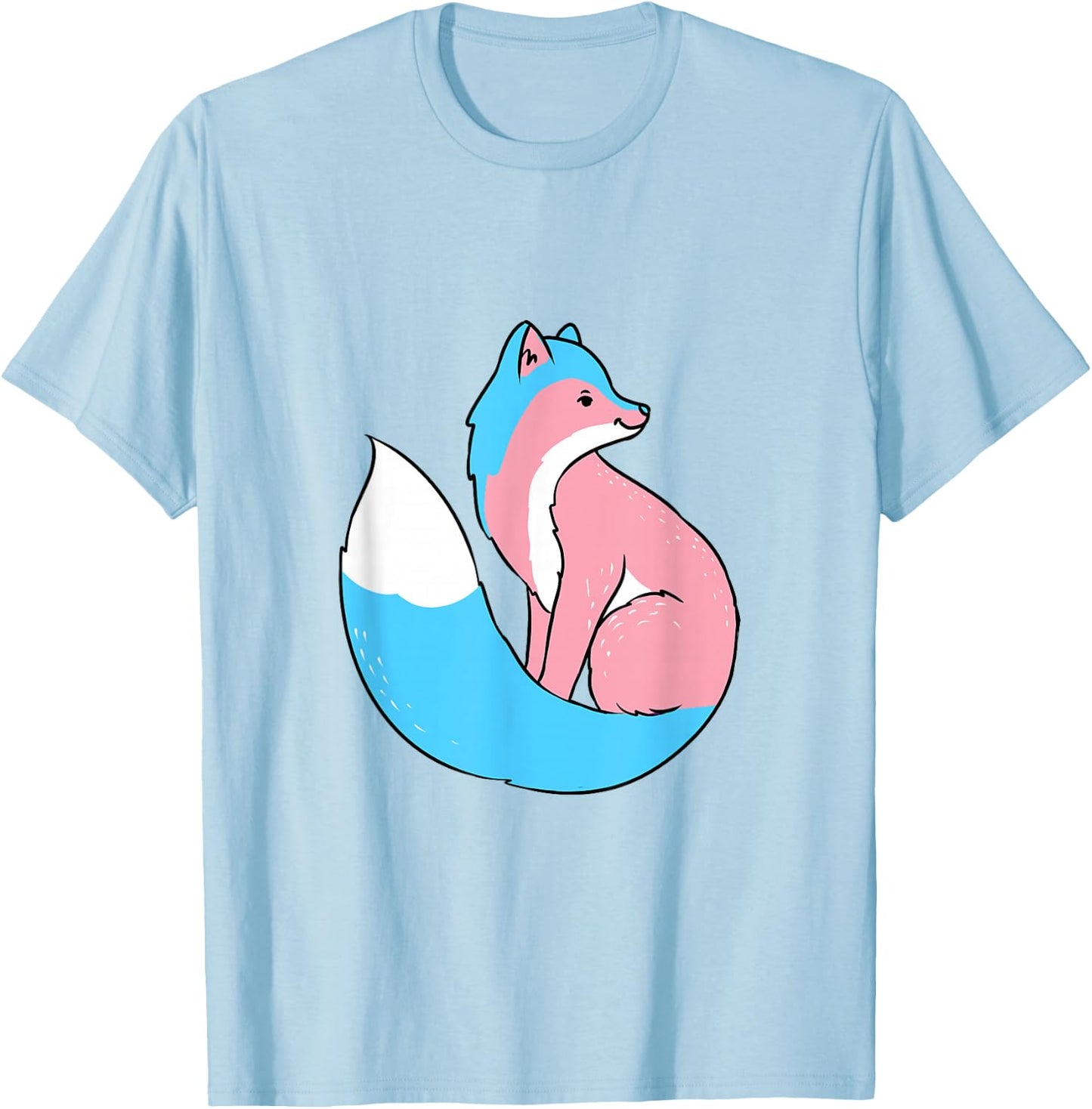 Trans Pride Fox Transgender T-Shirt - T-Shirt | Light Blue