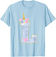 Initial L Unicorn Alphabet Letter for Girls T-Shirt - T-Shirt | Light Blue