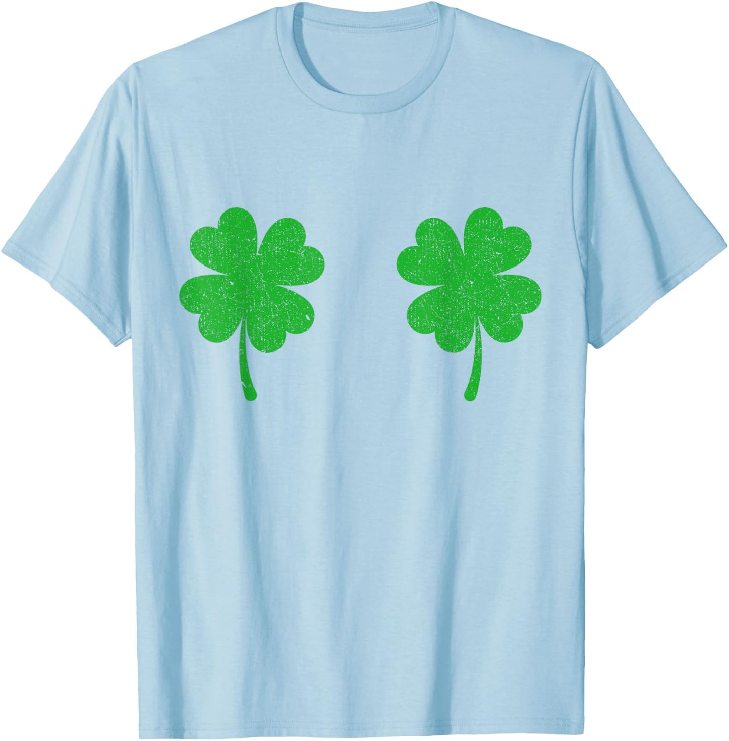 Shamrock Boobs Shirt Funny Irish Boobies St Patrick's Day T-Shirt - T-Shirt | Light Blue