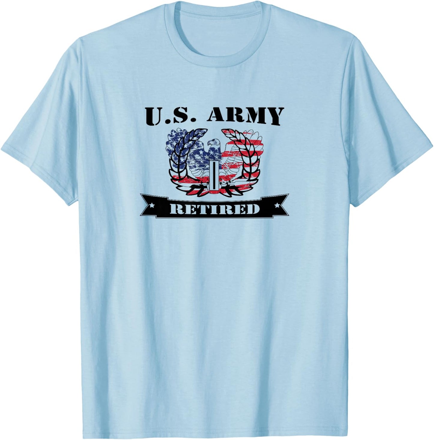 US Army CW5 Retired Eagle Rising Shirt T-Shirt - T-Shirt | Light Blue