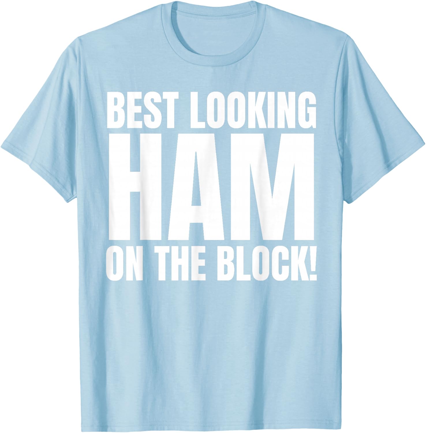 Humours Ham Outfits And Thanksgiving Costumes Funny - Men's Pink Short Sleeve Small Classic Fit - Halloween Fun T-Shirt - T-Shirt | Light Blue