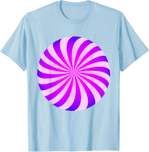 Sweet Purple Candy Swirl Graphic Novelty T-Shirt - T-Shirt | Light Blue