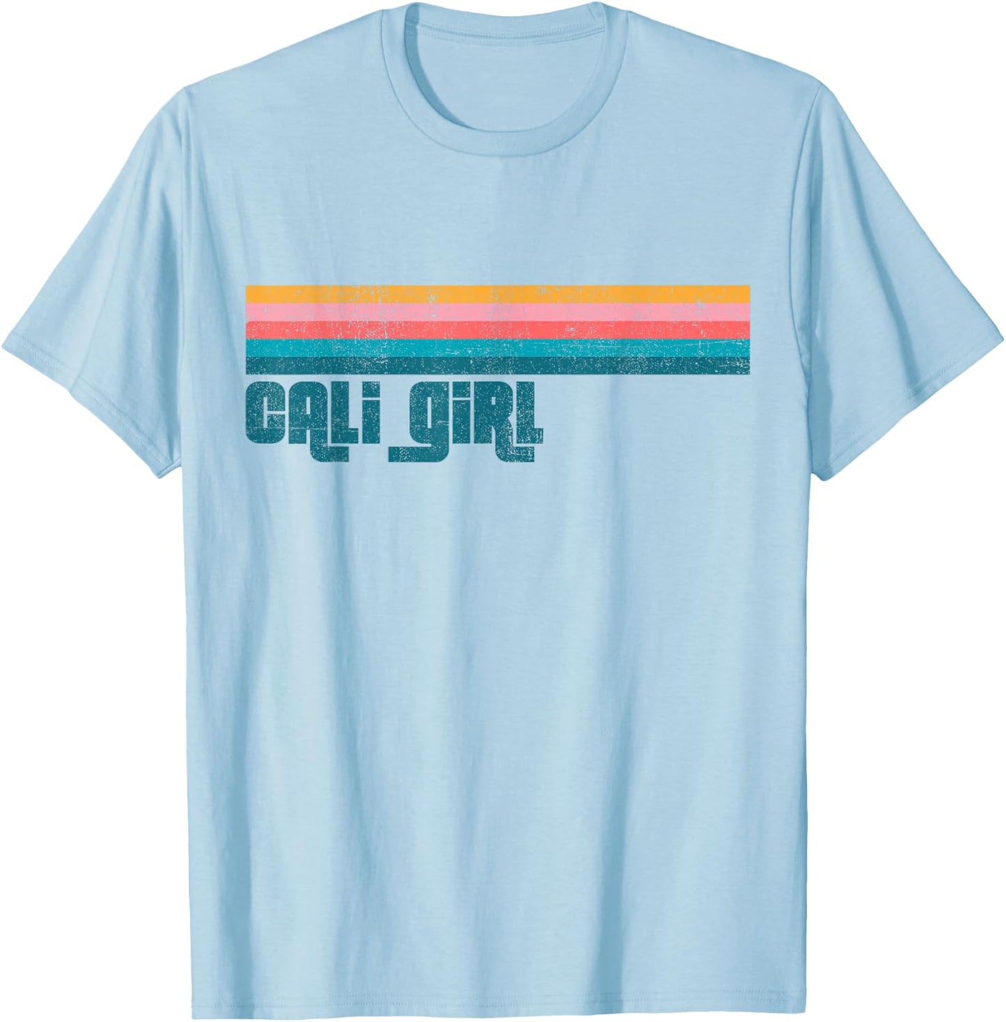 Vintage Cali Girl Beach California Summer Retro Women's Gift T-Shirt - T-Shirt | Light Blue