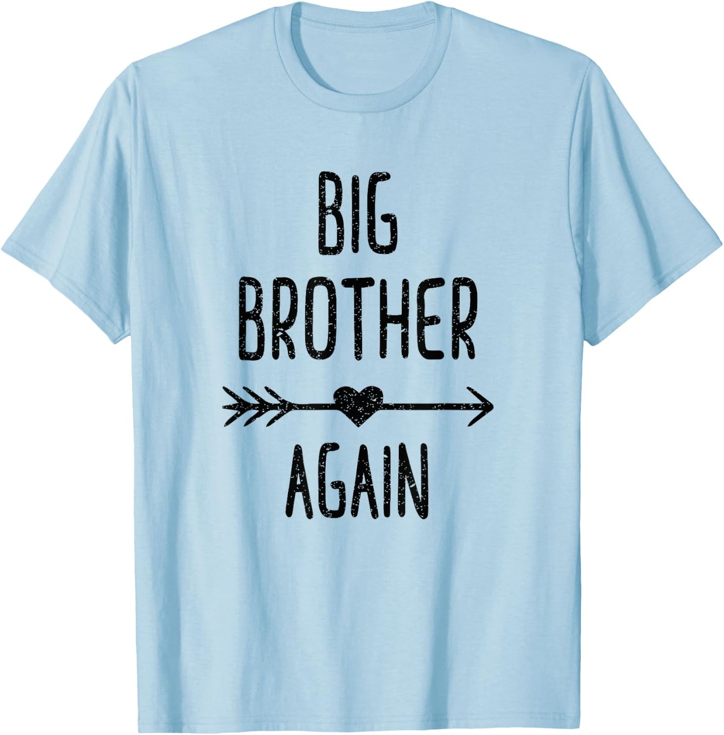 Big Brother Again Shirt for Boys with Arrow and Heart T-Shirt - T-Shirt | Light Blue
