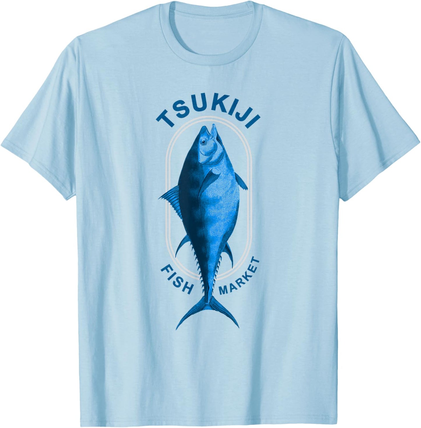 Tokyo Tsukiji Fish Market Vintage T-Shirt - T-Shirt | Light Blue