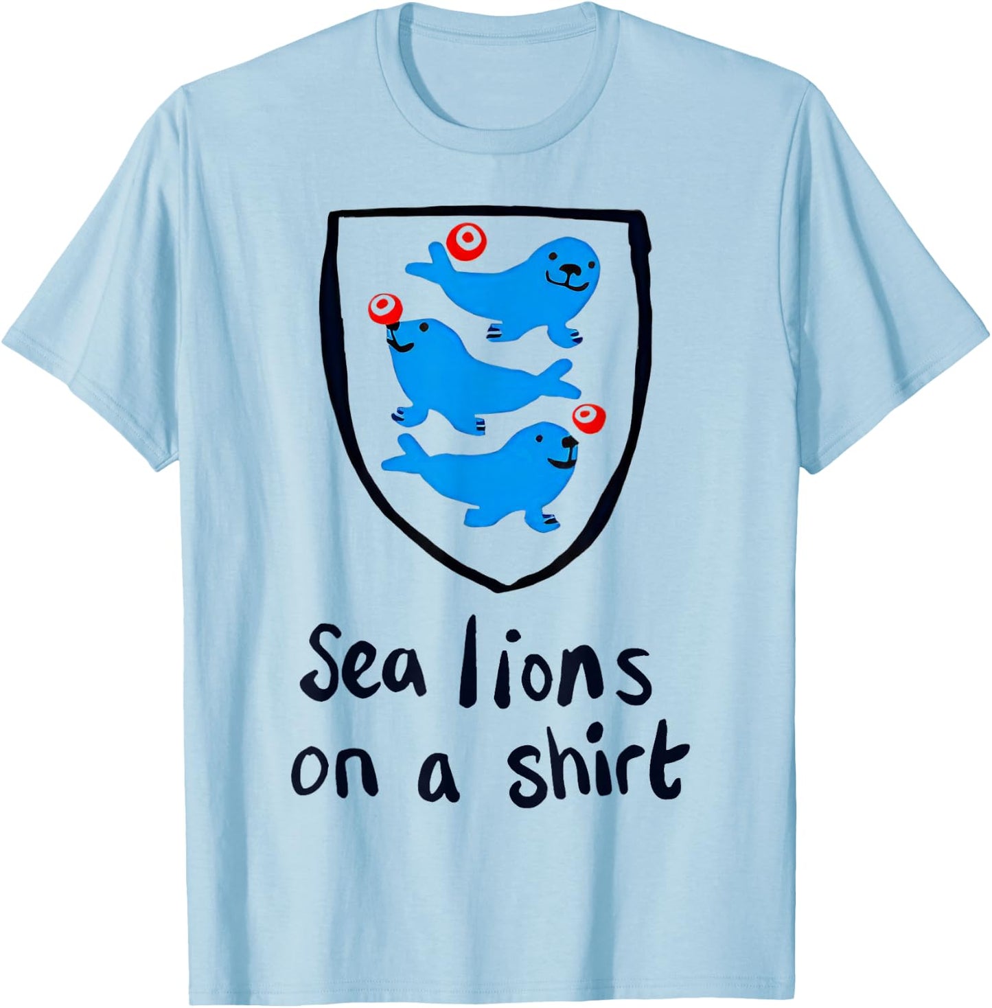 Cute Sea Lions On A T-Shirt - T-Shirt | Light Blue