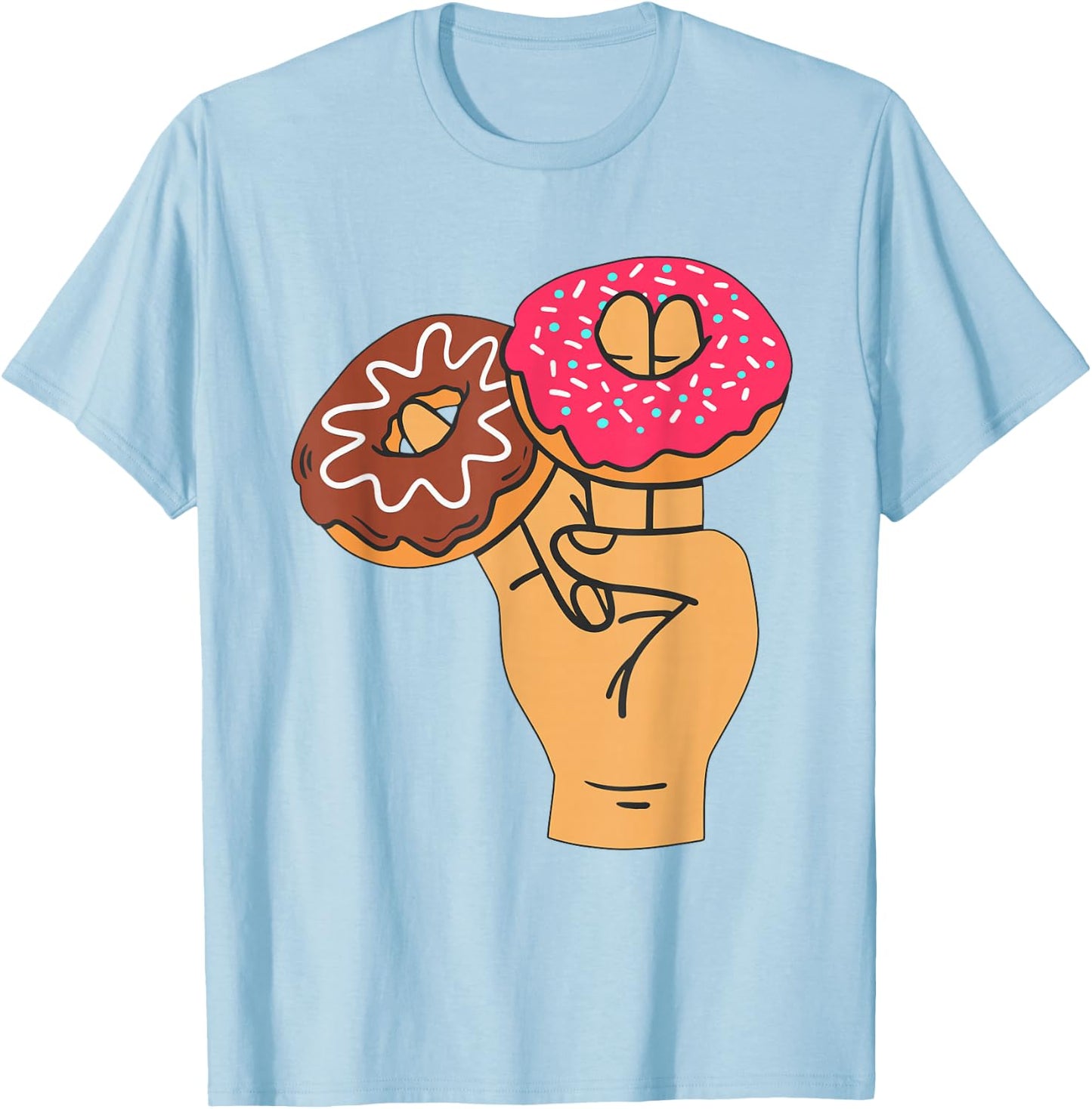 Two in The Pink One In The Stink Adult Humor Shocker Donut T-Shirt - T-Shirt | Light Blue