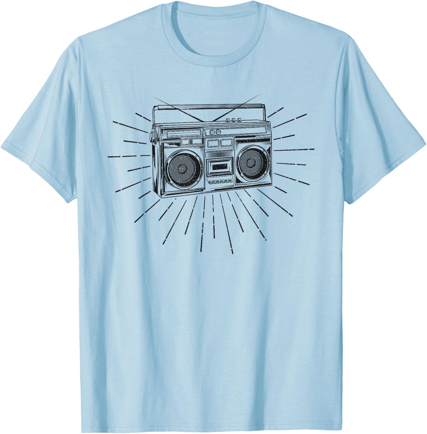Retro Vintage 80s Boom Box Ghetto Blaster Radio Stack T-Shirt - T-Shirt | Light Blue