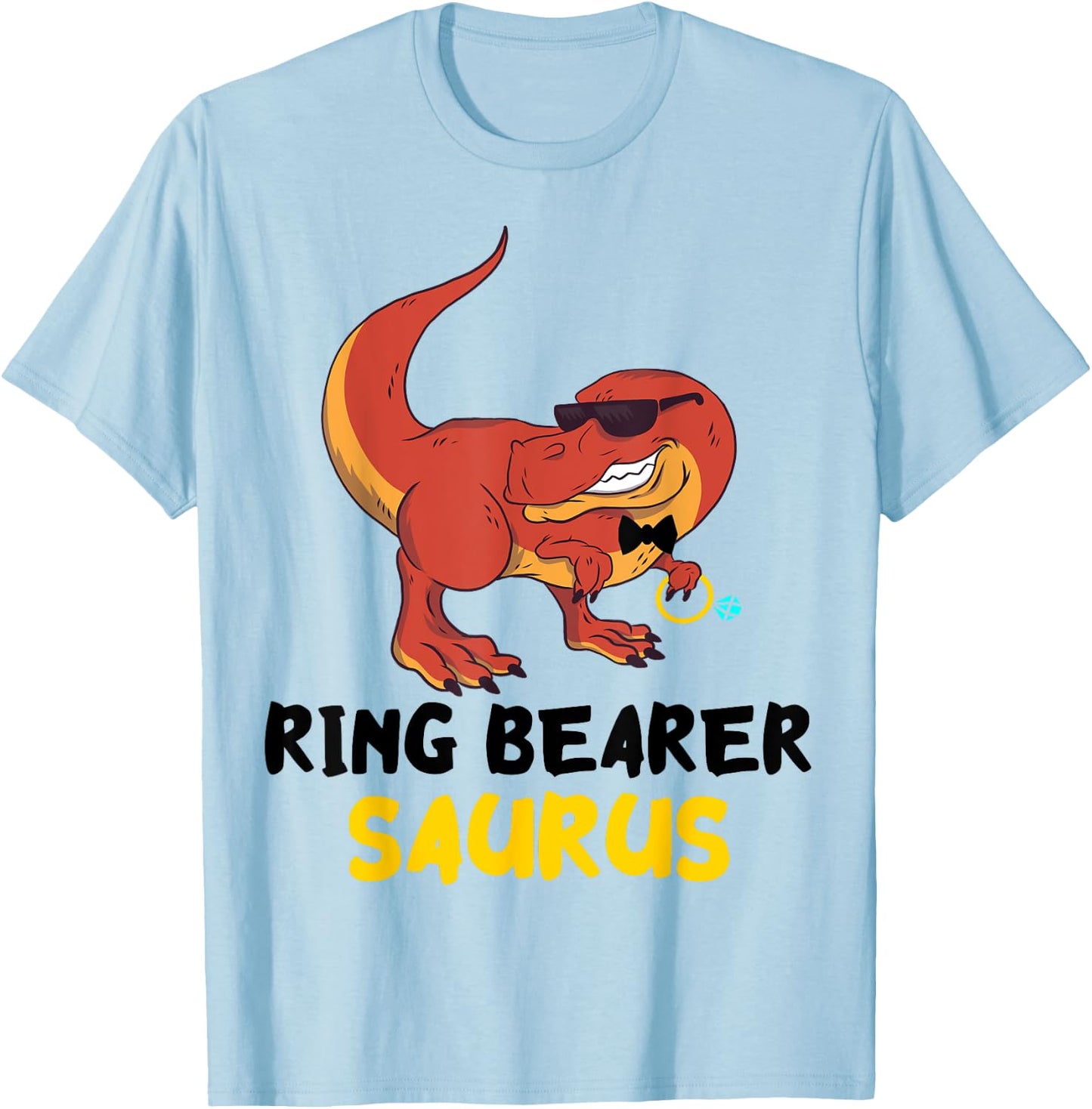 Ring Bearer T-Rex Dino Ring Dinosaur Wedding Party Security T-Shirt - T-Shirt | Light Blue