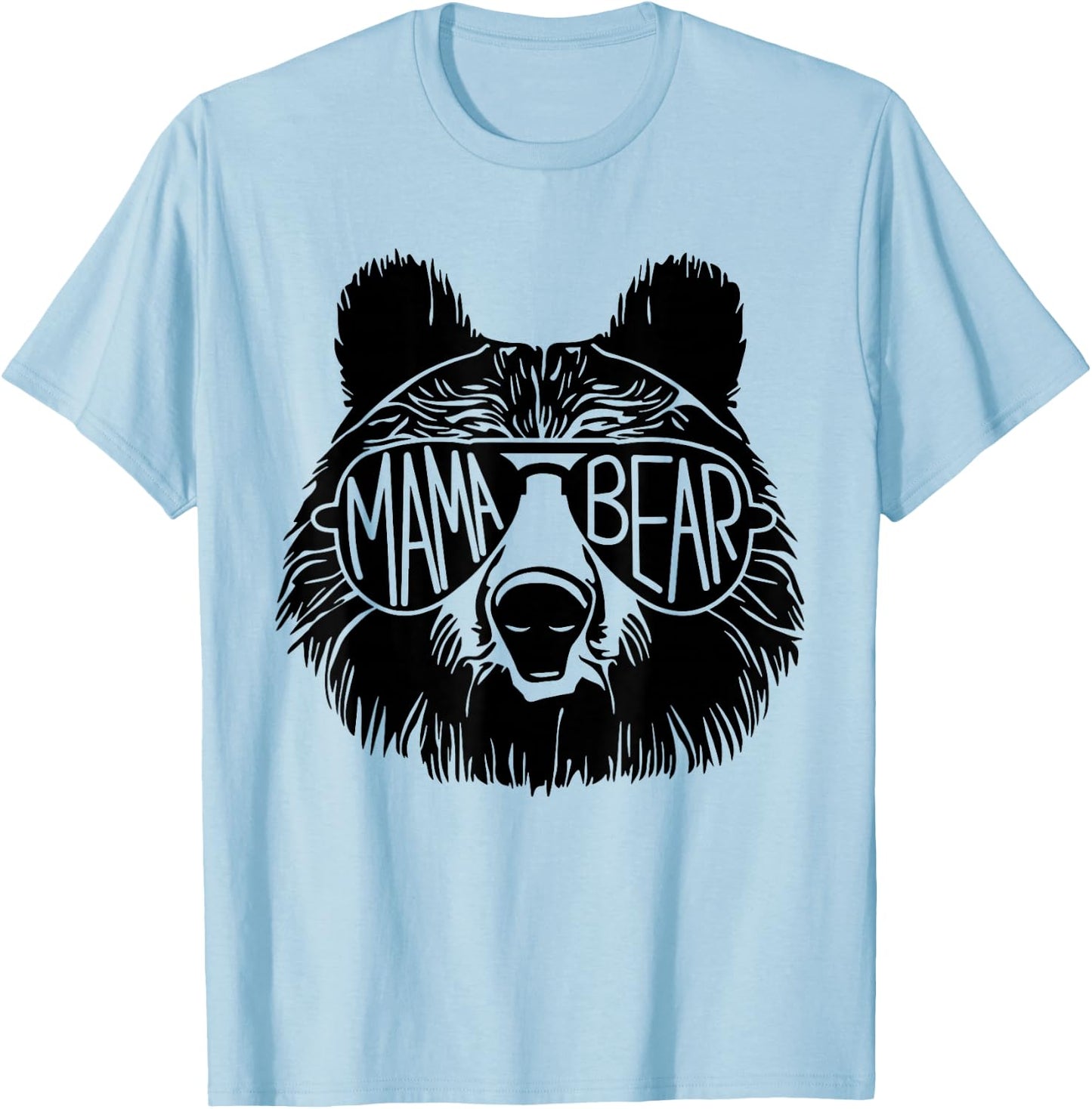 Mama Bear Face Sunglasses Mother Mom Mommy Mother's Day T-Shirt - T-Shirt | Light Blue