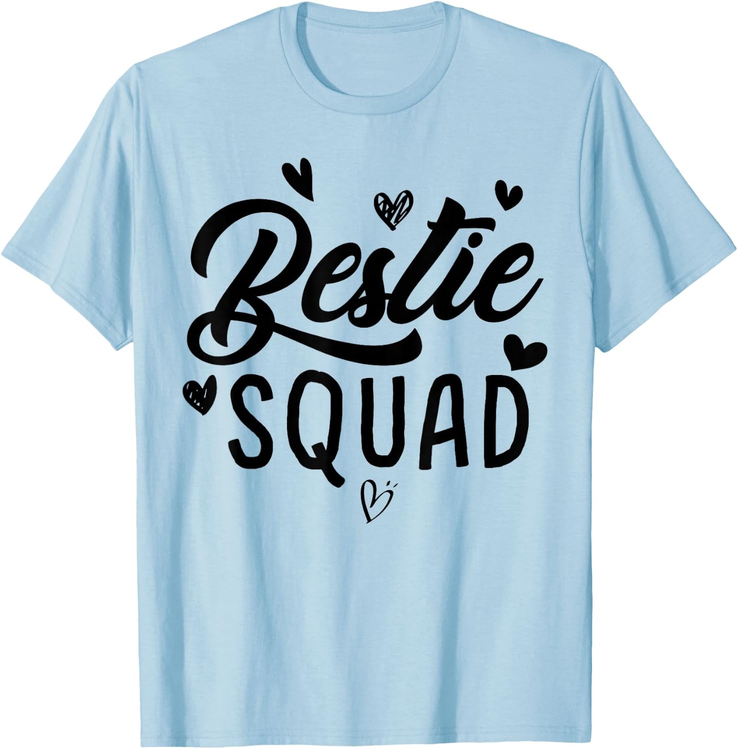 Bestie Squad Besties BFF Heart Matching Best Friends Hearts T-Shirt - T-Shirt | Light Blue
