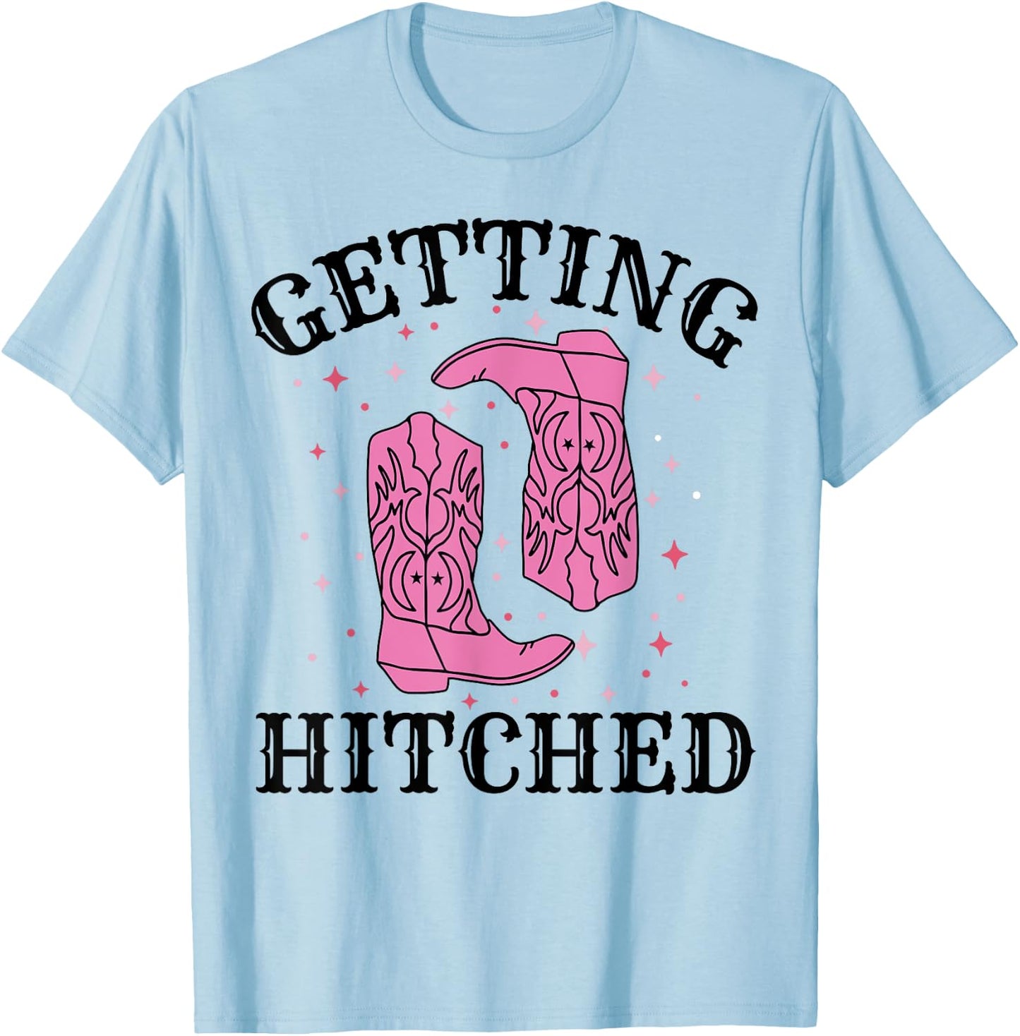 Getting Hitched Bride Groom Wedding Bachelorette Party T-Shirt - T-Shirt | Light Blue