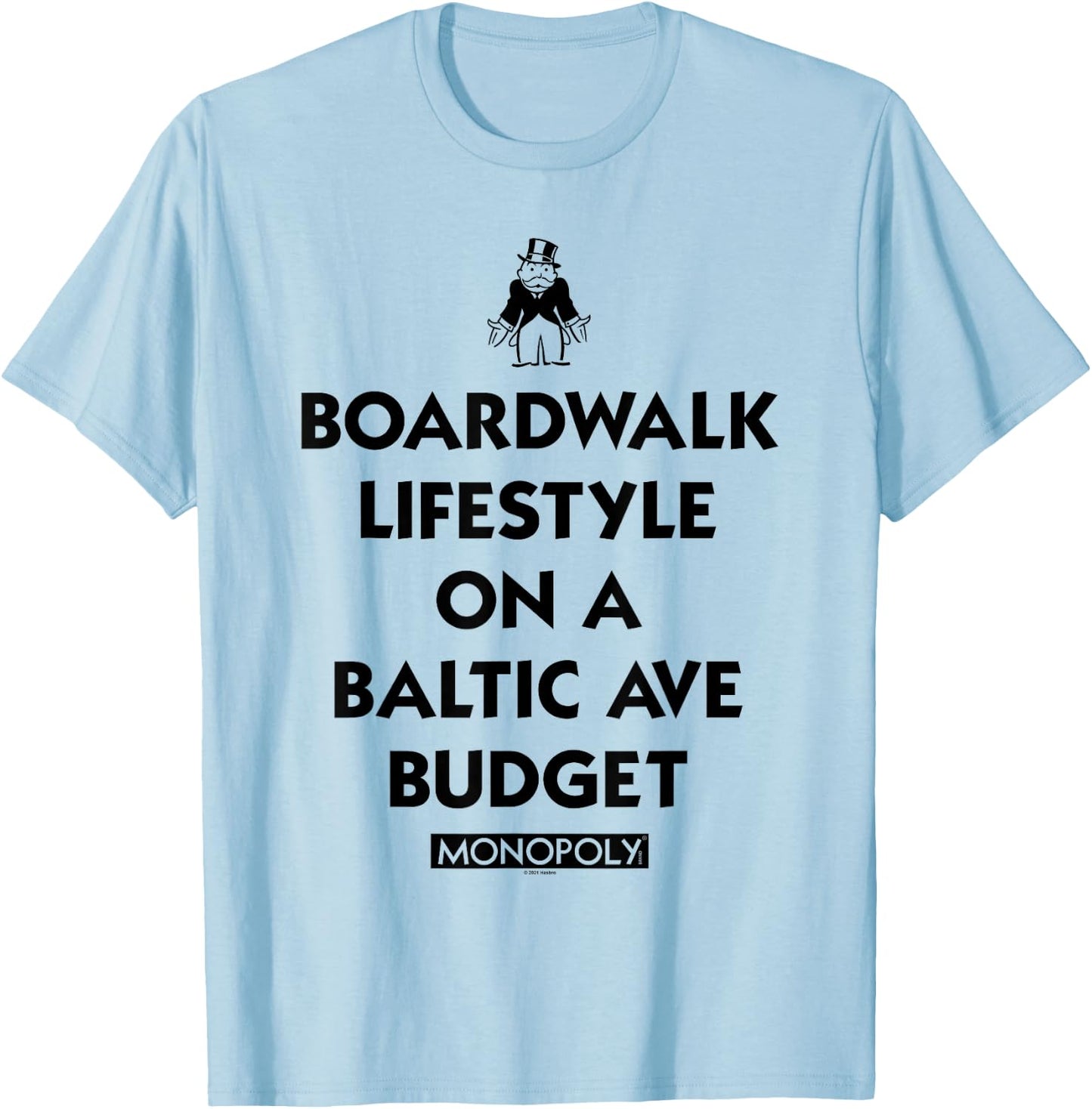 Monopoly Boardwalk Lifestyle, Baltic Ave Budget T-Shirt - T-Shirt | Light Blue