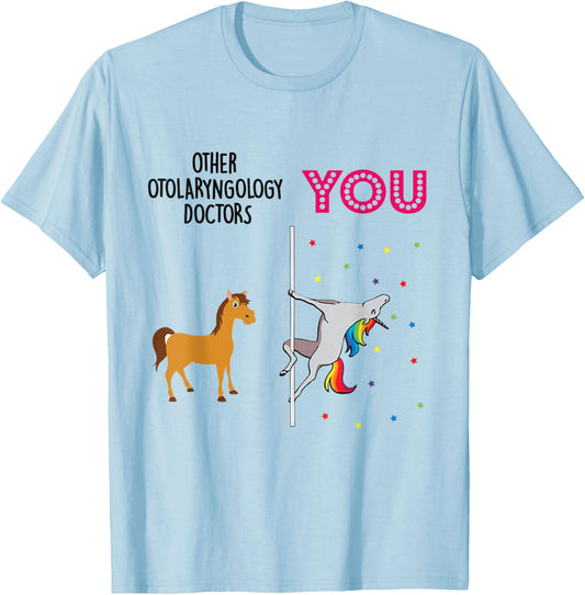 Otolaryngology Doctor Funny Unicorn T-Shirt - T-Shirt | Light Blue