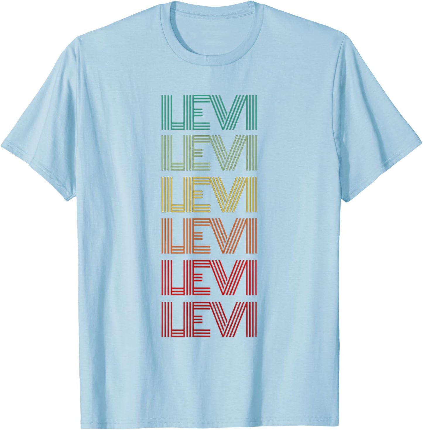 First Name LEVI Boy Retro Personalized Birthday Father Son T-Shirt - T-Shirt | Light Blue