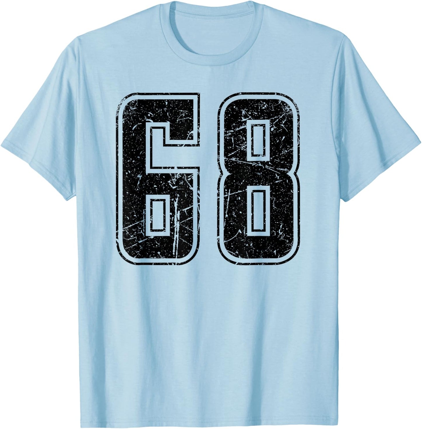Number 68 Distressed Grunge Vintage Jersey Team Fan T-Shirt - T-Shirt | Light Blue