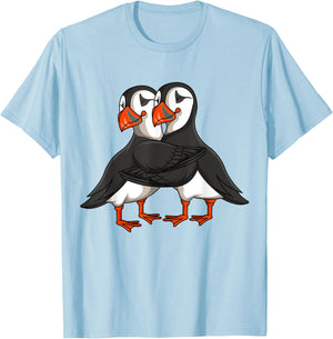 Puffin Lover Kids Girls Women Puffin Bird T-Shirt - T-Shirt | Light Blue