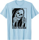 Death Stay Positive Skeleton Thumbs Up. Black Graphic T-Shirt - T-Shirt | Light Blue
