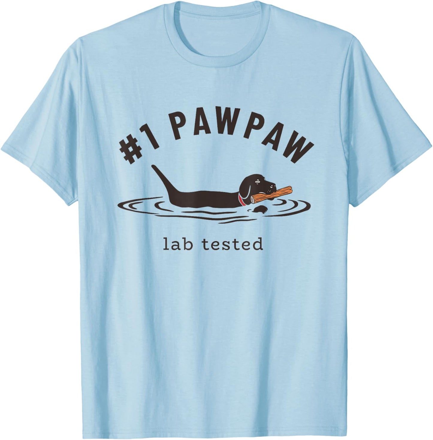Black Lab #1 PawPaw - Labrador Retriever Owner Grandpa T-Shirt - T-Shirt | Light Blue
