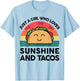 Girl Love Sunshine & Tacos Mexican Women Funny Cinco De Mayo T-Shirt - T-Shirt | Light Blue
