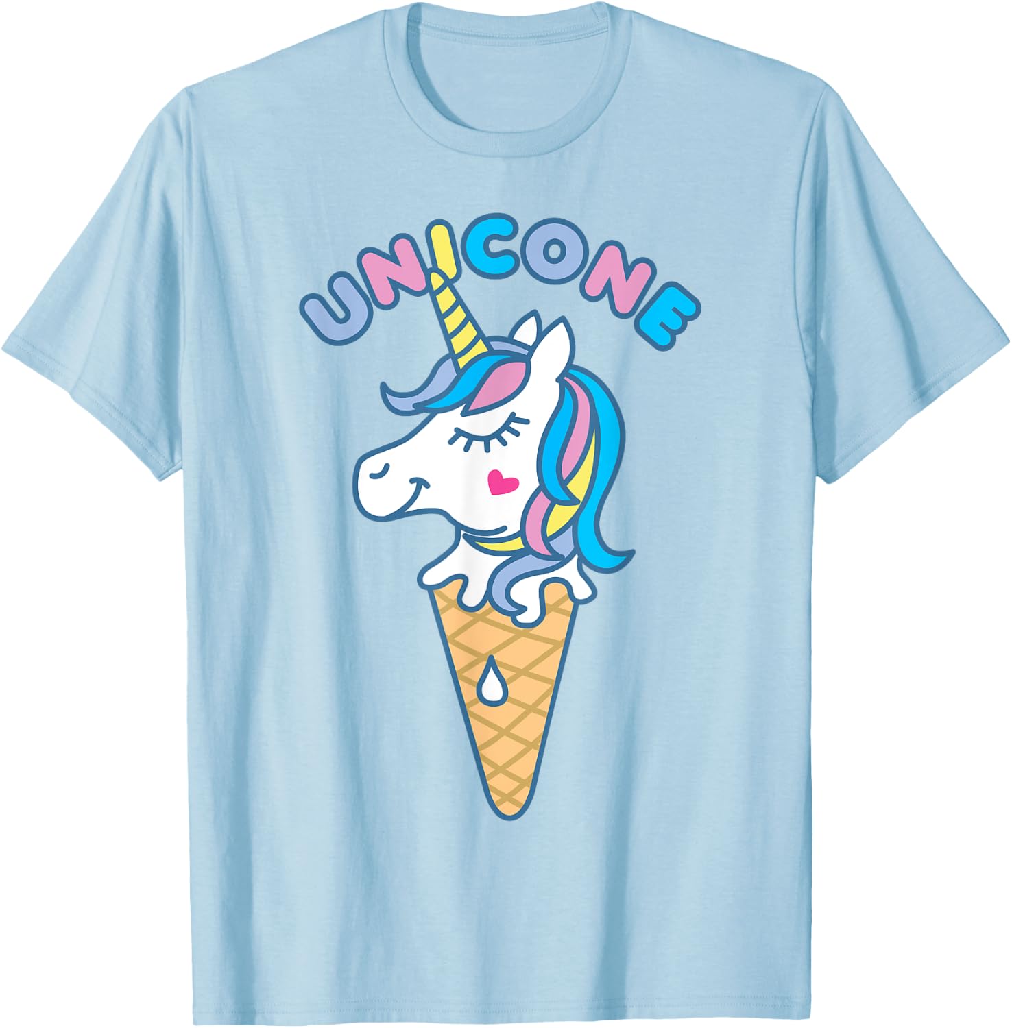 Unicorn Ice Cream Kawaii Unicone Cute T-Shirt - T-Shirt | Light Blue