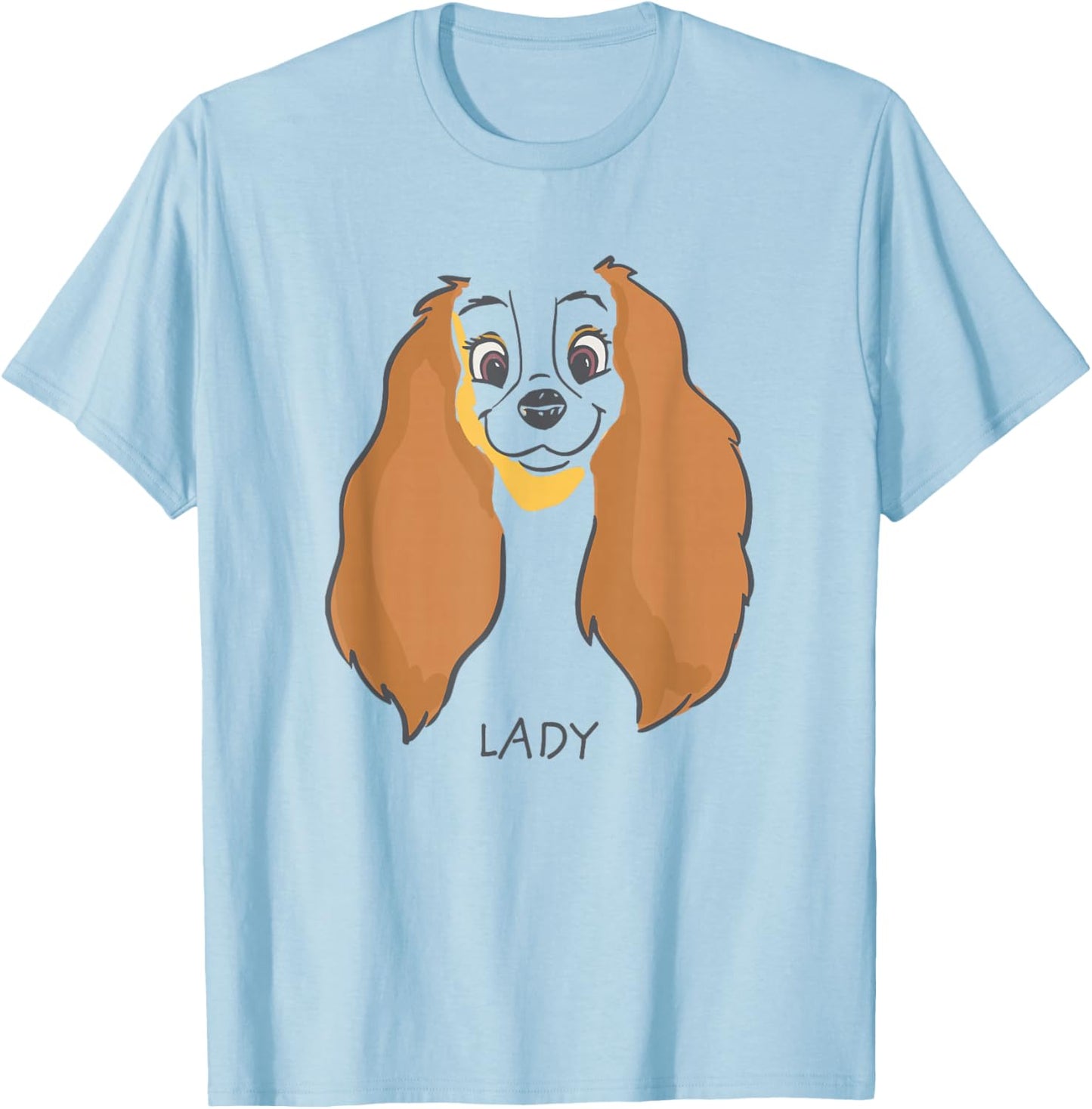 Disney Lady and the Tramp Lady Face Sketch Costume T-Shirt - T-Shirt | Light Blue