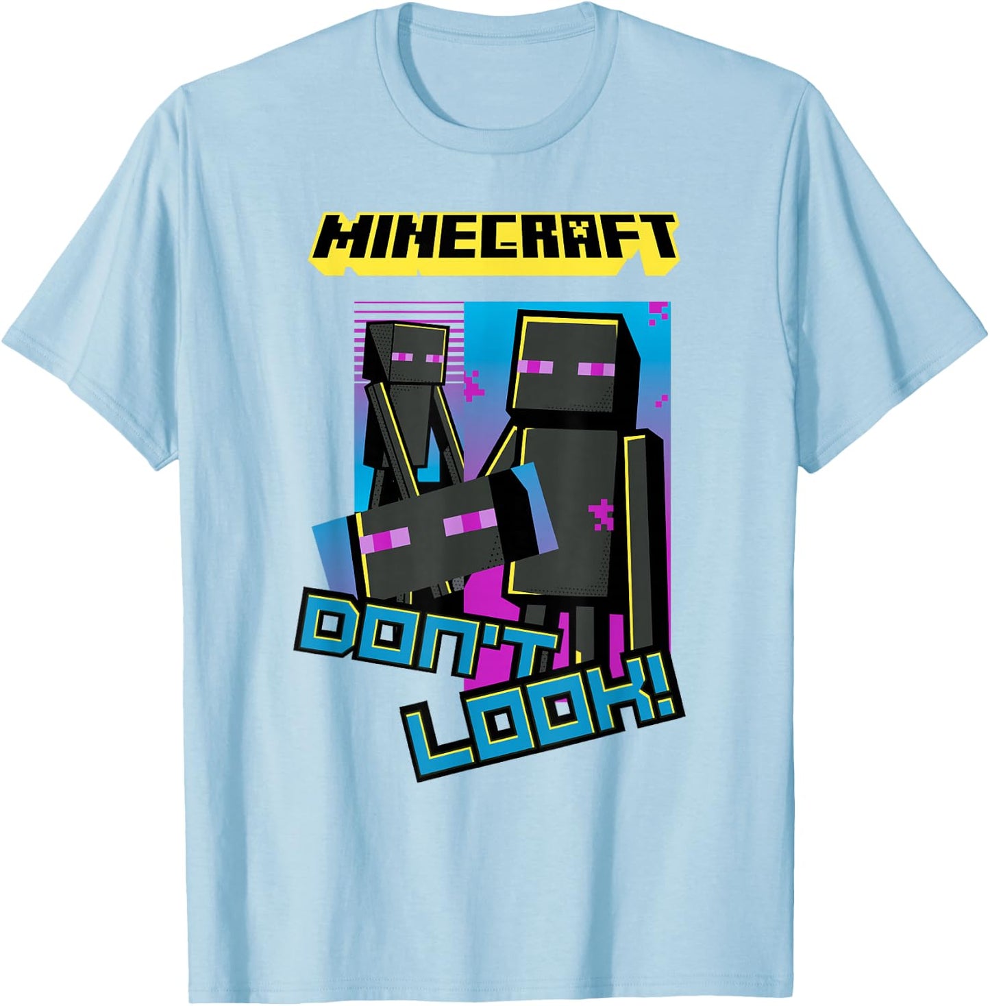 Minecraft Enderman Don't Look! Poster T-Shirt - T-Shirt | Light Blue