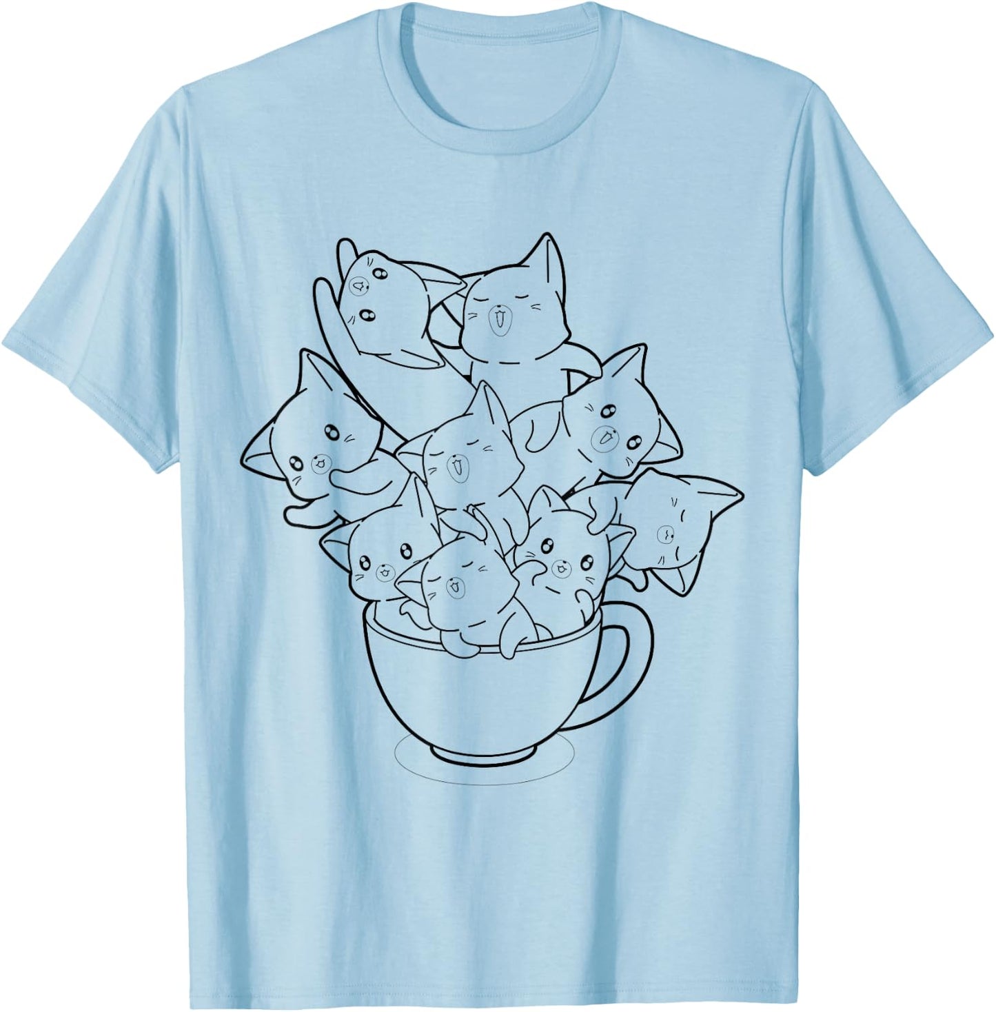 Cute cats to paint and color in for children T-Shirt - T-Shirt | Light Blue