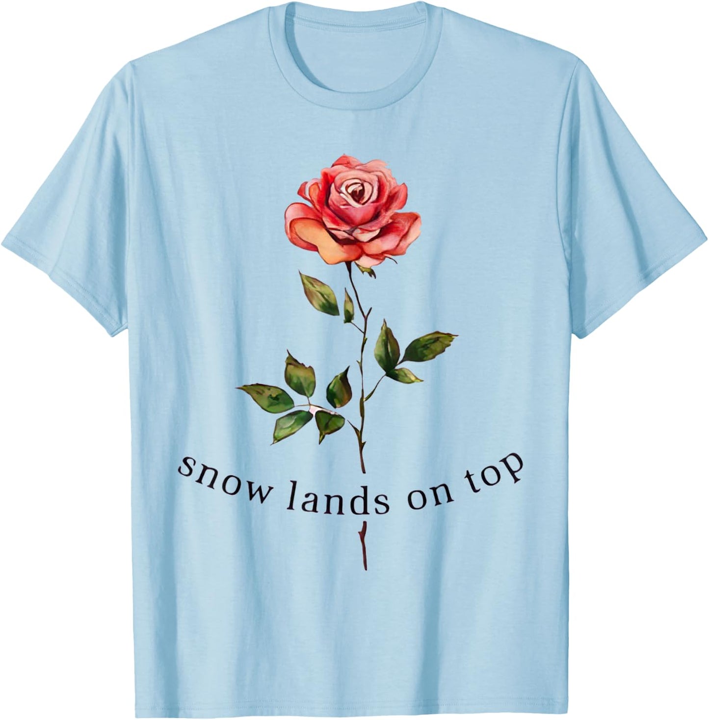 Snow Lands On Top T-Shirt - T-Shirt | Light Blue
