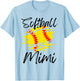 Softball Mimi Funny Ball Mom Softball Mimi Cute T-Shirt - T-Shirt | Light Blue