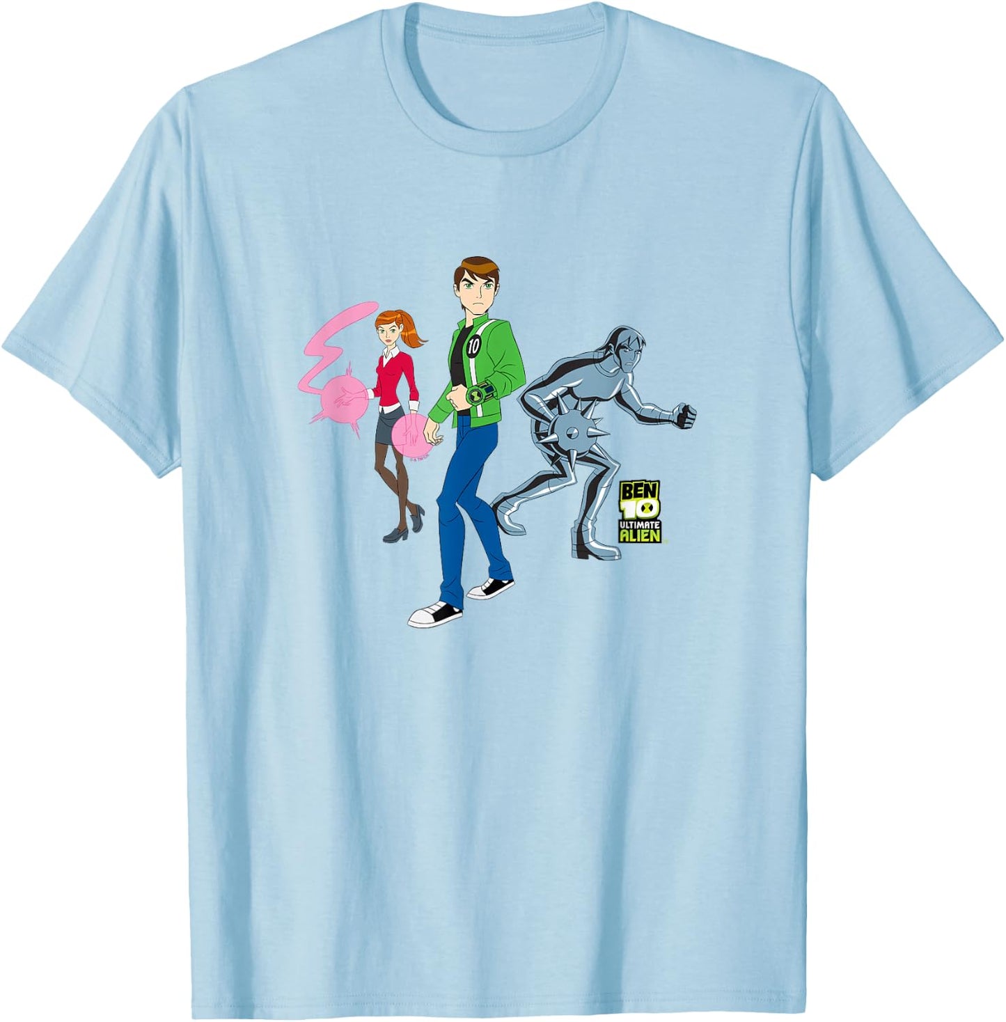 Ben 10 Ultimate Alien: Cosmic Destruction Ben Gwen & Kevin T-Shirt - T-Shirt | Light Blue