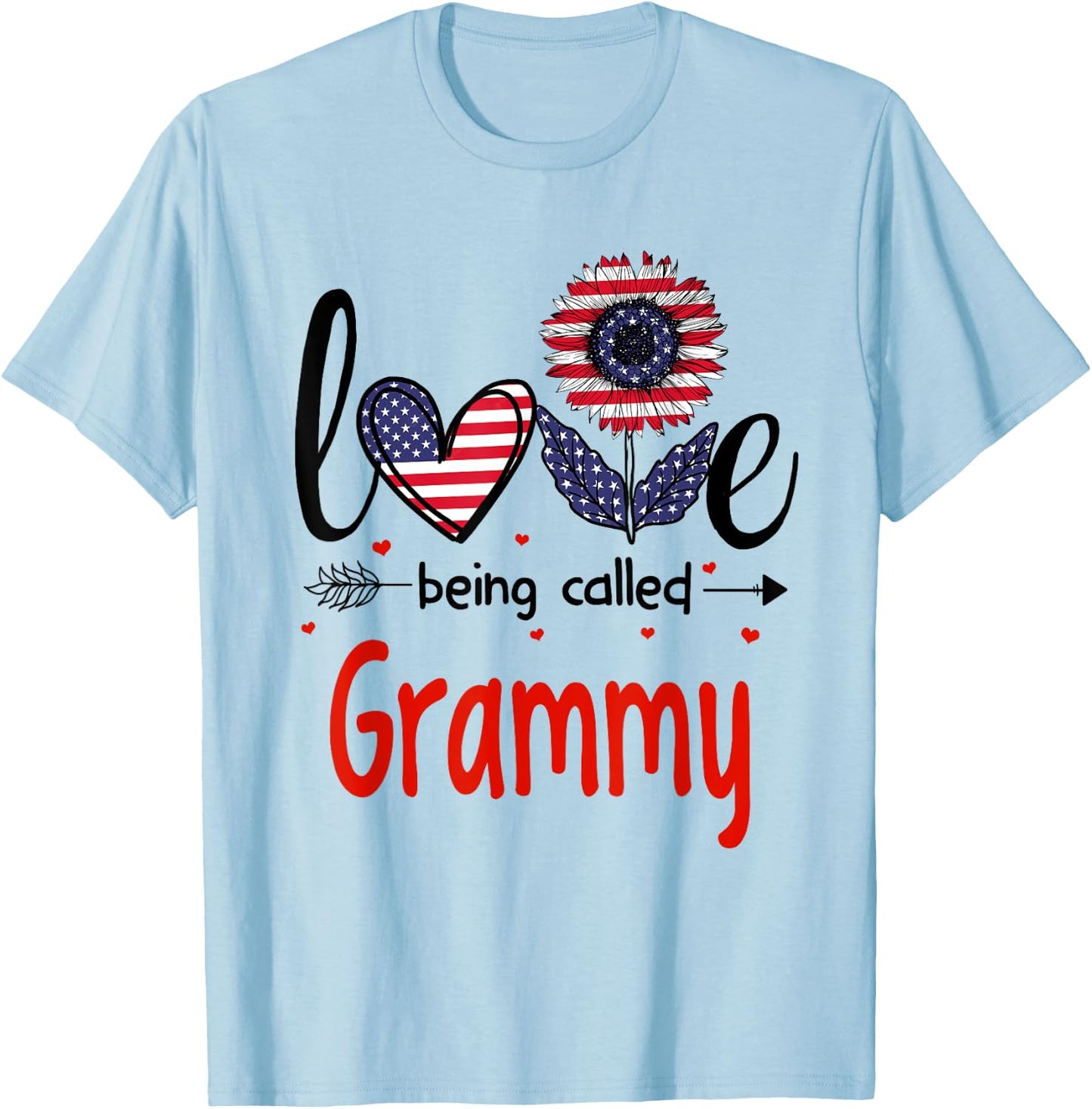 Love Being Called Grammy American Flag Patriotic 4th Of July Men T-Shirt - T-Shirt | Light Blue