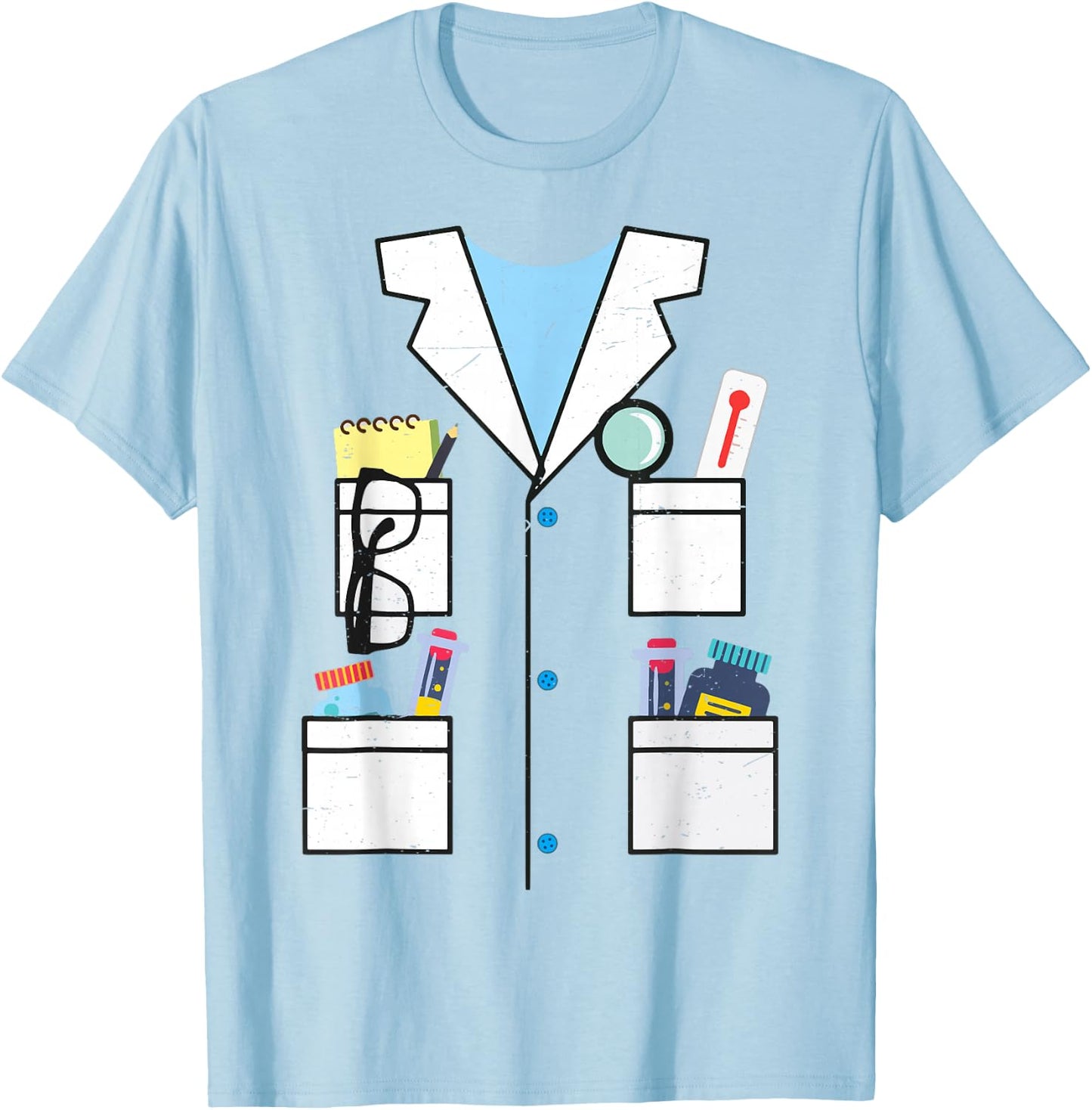 Science Teacher Lazy Halloween Costume Chemistry Scientist T-Shirt - T-Shirt | Light Blue