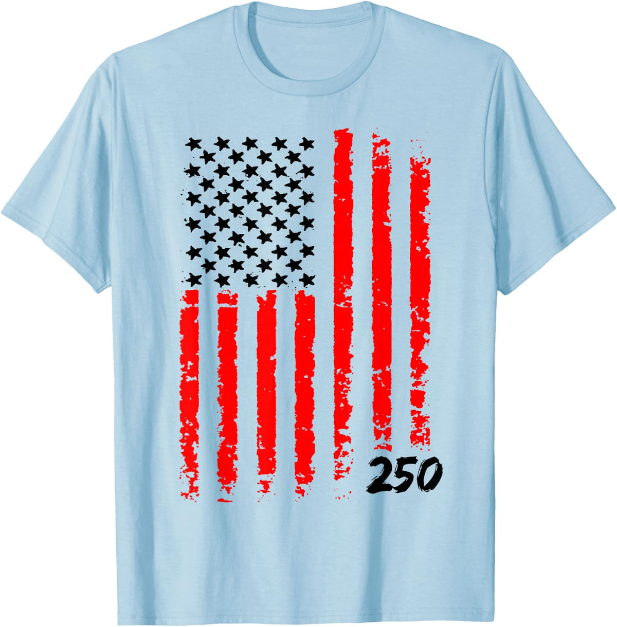 250th Anniversary of America 1776 Light Blue American Flag T-Shirt - T-Shirt | Light Blue