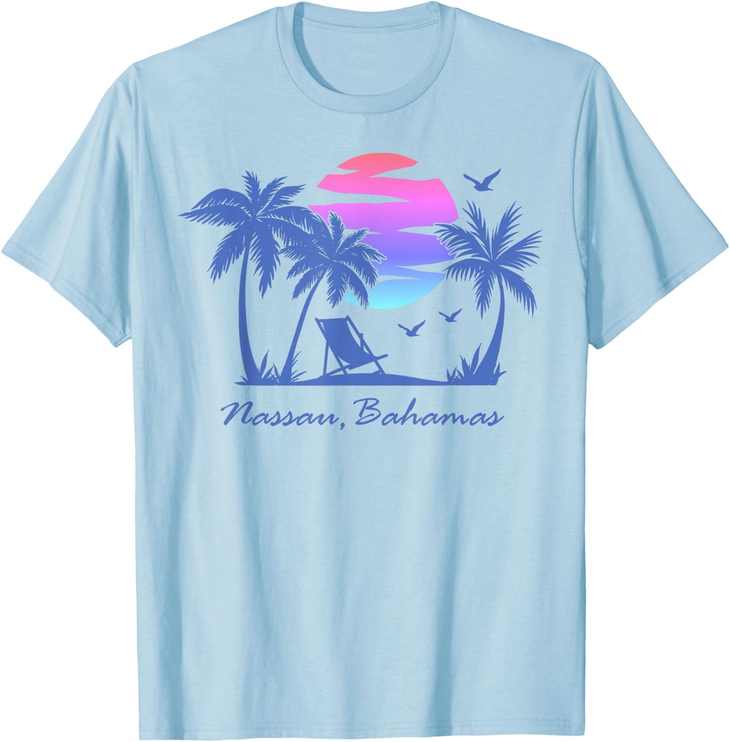 NASSAU BAHAMAS Beach Vacation Spring Break Honeymoon Retro T-Shirt - T-Shirt | Light Blue