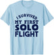 New Pilot I Survived My First Solo Flight T-Shirt - T-Shirt | Light Blue