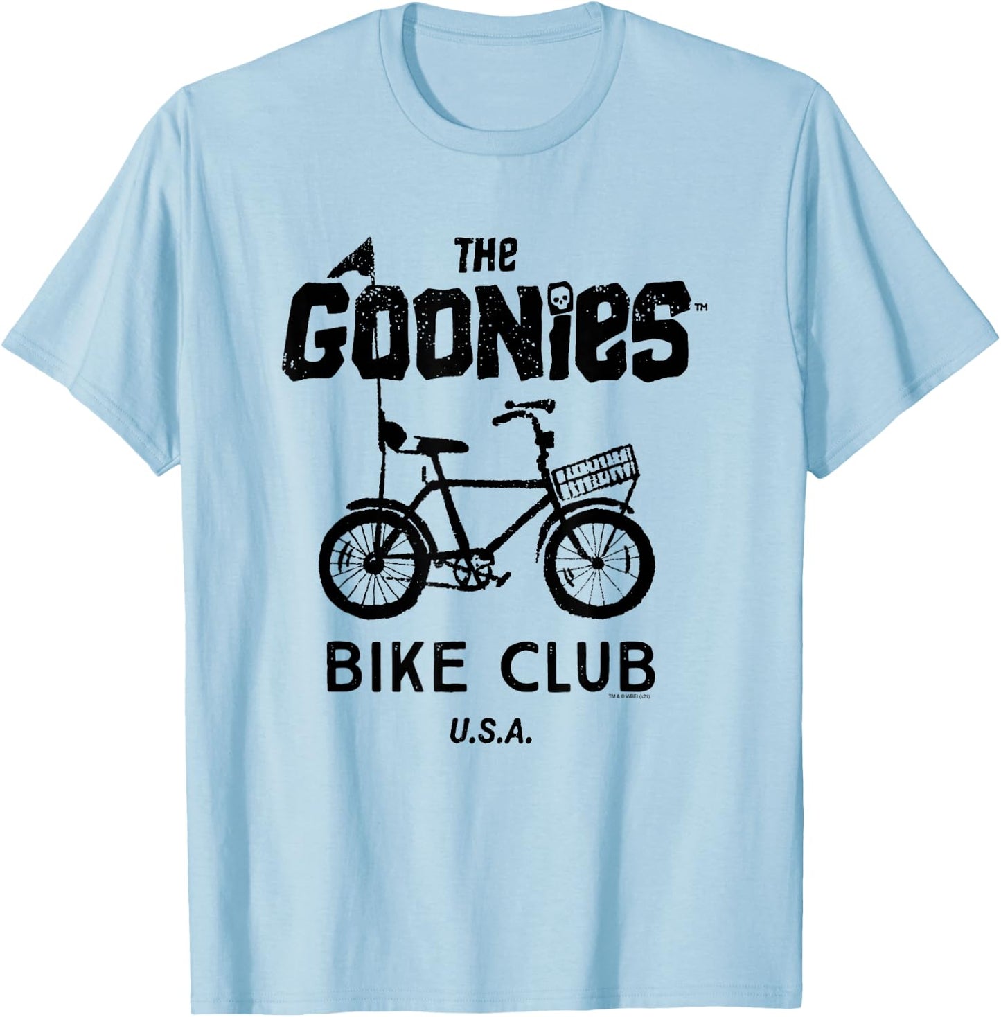 The Goonies Bike Club Black Logo Movie T-Shirt - T-Shirt | Light Blue